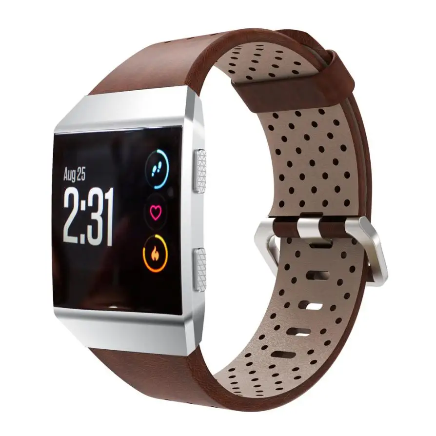 New Fashion Perforated Leather Smart Watch Band Bracelet Watch Strap For Fitbit Ionic