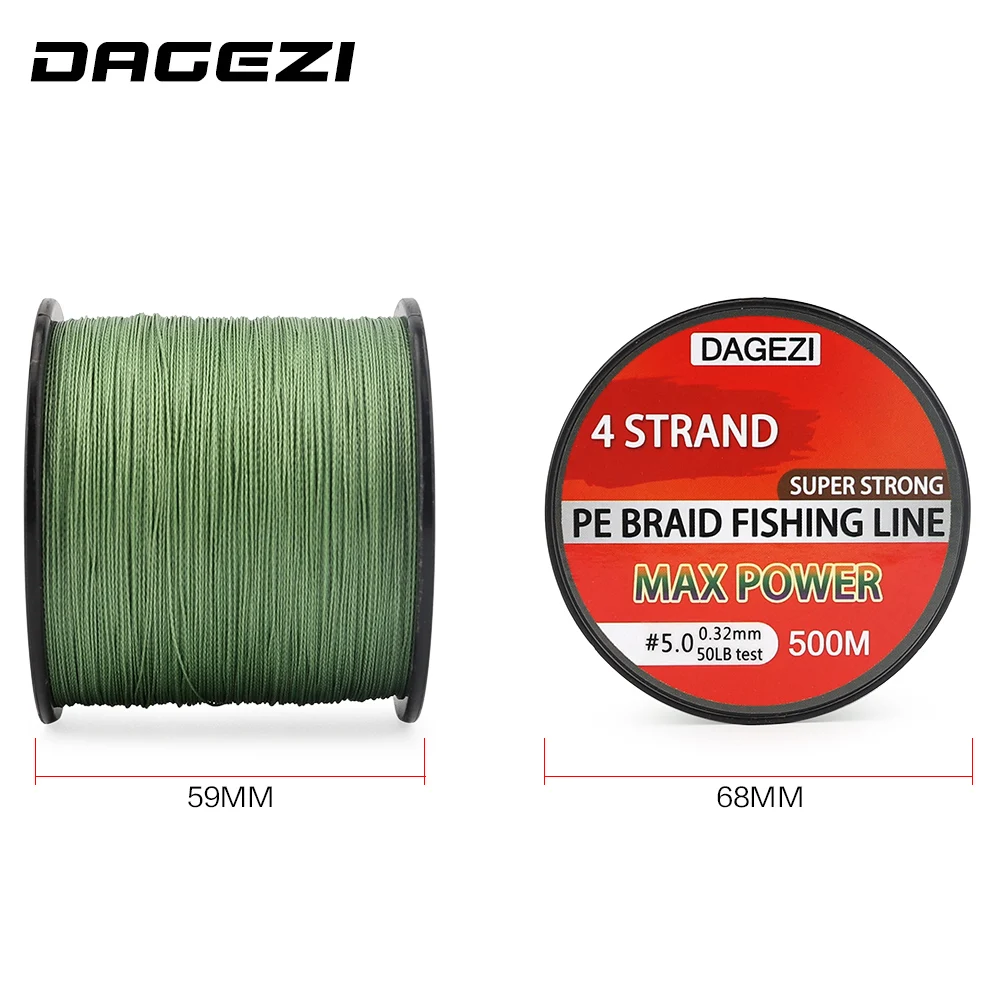 DAGEZI 500 м 10-90LB 4 нити braidedfishing лески Супер сильная Multifilament PE плетеная леска