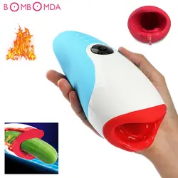 Отопление автоматический мастурбатор язык сосание вибратор интимный секс-игрушки для мужчин пенис киска лизание мастурбация чашка секс
