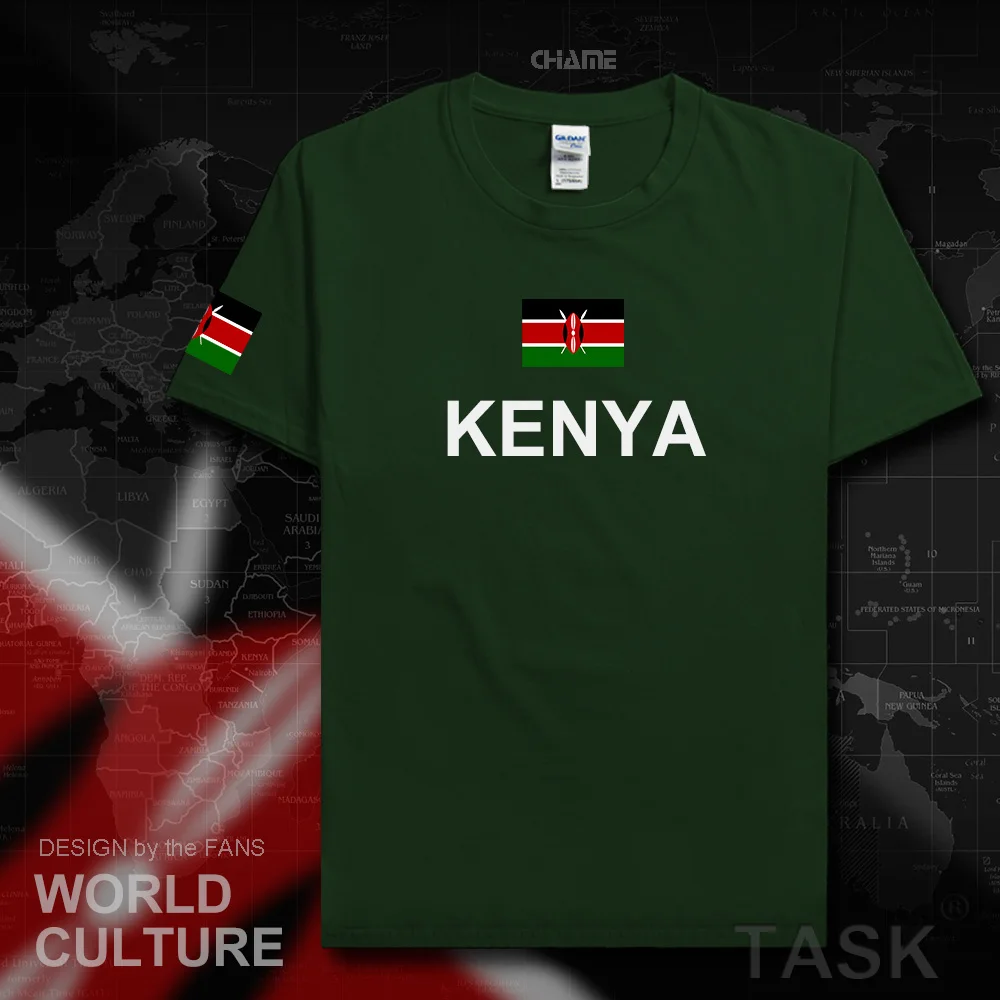 Kenyan/футболка для мужчин мода 2017 Джерси национальная команда 100% хлопок футболка