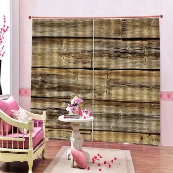 

Luxury Blackout 3D Window Curtains For Living Room Bedroom brown woods curtains Decoration curtains