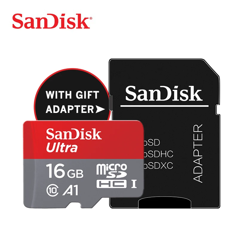Двойной флеш-накопитель SanDisk картой micro sd объемом 16 гб оперативной памяти, 32 гб встроенной памяти, 64 гб 128 гб 256 гб 400 гб карта памяти C10 U1 A1 флэш-памяти TF/микро sd карты для телефона компьютера SDXC карты памяти SDHC