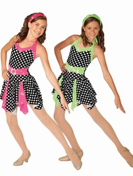 

2018 Justaucorps Gymnastics Leotard For Girls End Of A Single New Polka Dot Modern Dance Costumes Clothes Show Clothing Dress