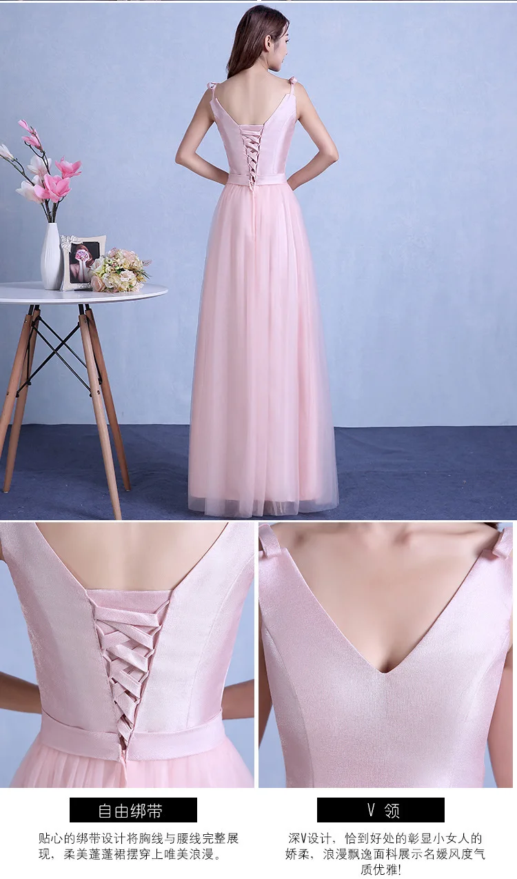 Vivian's Bridal 2019 Горячее предложение атласное платье для подружки невесты пикантная с вырезом на спине и бантом пояса на шнуровке пушистый