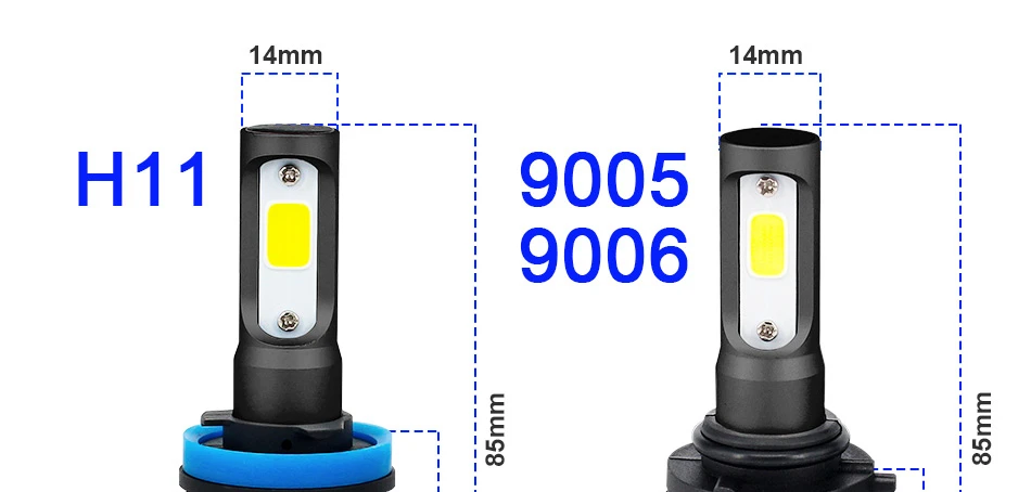1 Pair Car light H4 LED H7 H11 H1 H8 H9 9004 9005 9006  LED Car Headlight Bulbs 72W 8000LM 6500K Auto Headlamp 12V 24V foglight15