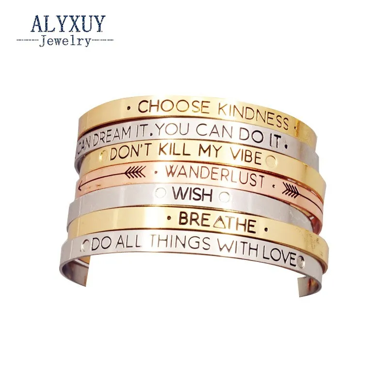 

Fashion accessories jewelry Iron letter brave wish mix design cuff bangle lovers' gift B3416