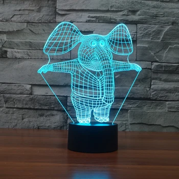 

Amazing 3D Illusion led Table Lamp Colorful Cartoon LED Night Light with Animal Elephant Shape Cute Gifts for Kdis