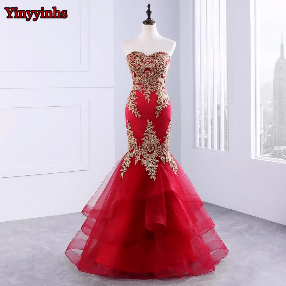 Vintage Vestido De Festa Backless Prom Dresses Tulle Mermaid Evening Dress Long Sweetheart Formal Gown Robe De Soiree 2019 CG26