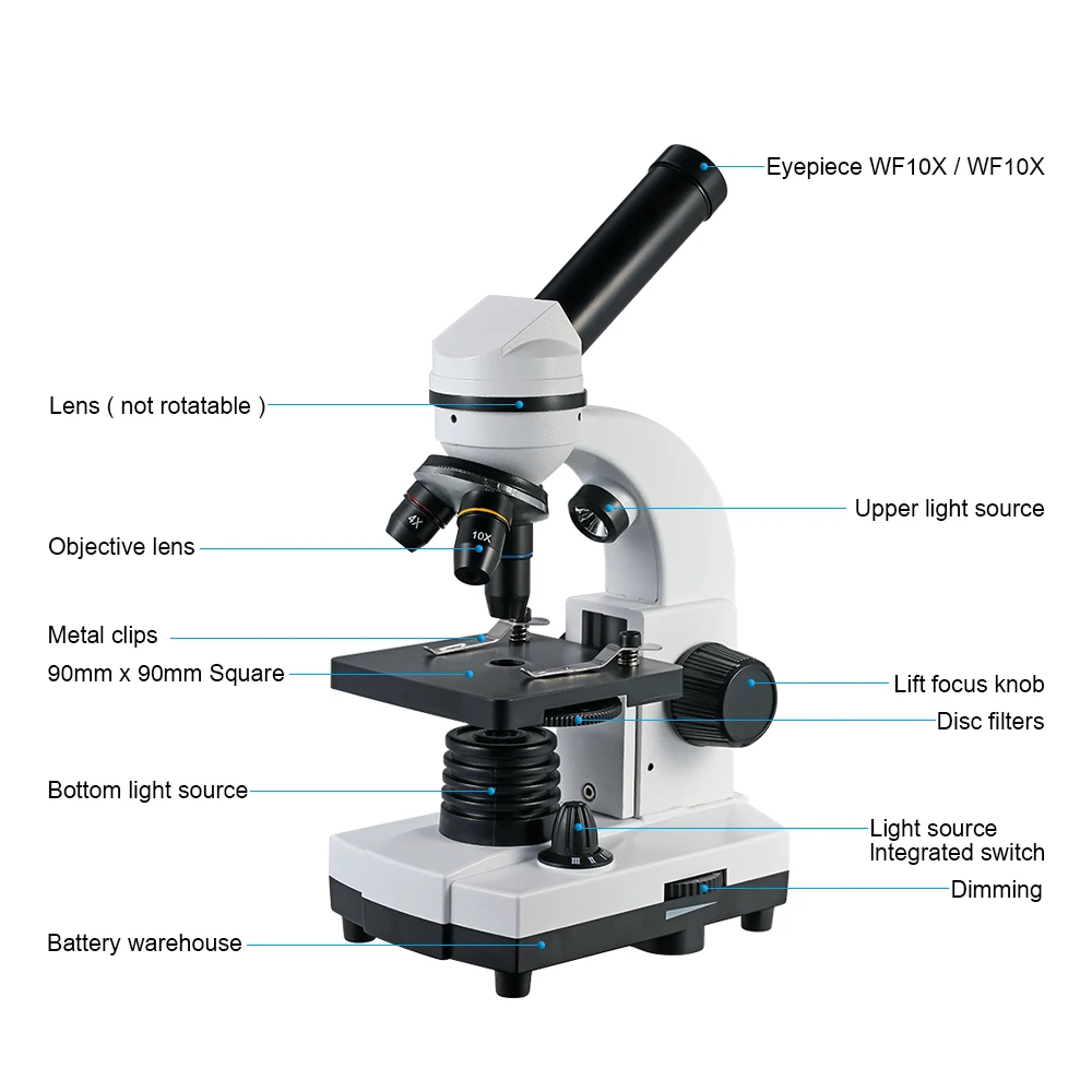 

Biological Microscope With 640X Student Educational Microscope Magnifier for Collection Inspection Science Experiment