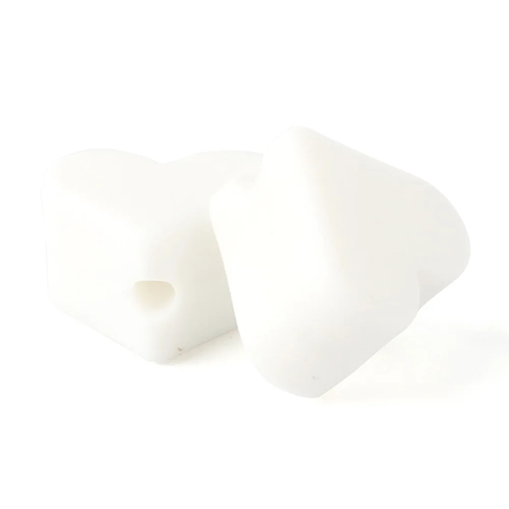 KEEP& GROW 50 шт силиконовые бусины в форме сердца силиконовые бусины для прорезывания зубов 14 мм детские товары DIY ожерелье ювелирное изготовление медсестры Подарочная игрушка - Цвет: Snow White