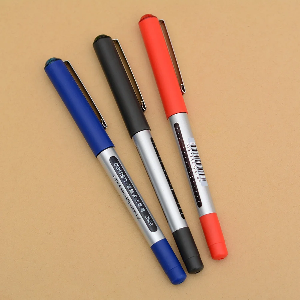Bolígrafo de punta de rodillo clásico, al por mayor, bolígrafos de Gel de 3 colores, bolígrafo tinta accesorios de oficina, escolares de alta calidad - AliExpress Suministros para