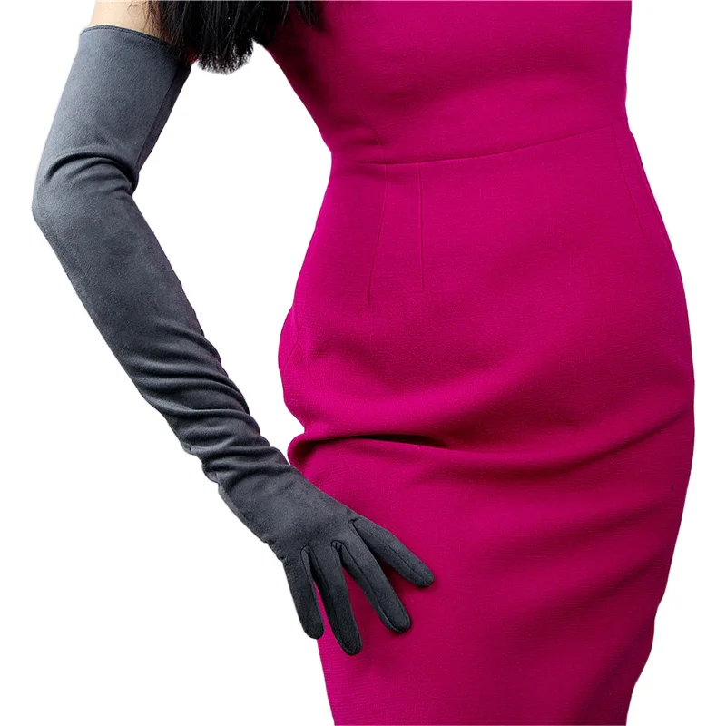 New Style Suede Gloves Fashion 60cm Long Matte Brushed Suede Leather Gloves Unlined Evening vestido Women Mittens TB61-1 New Style Suede Gloves Fashion 60cm Long Matte Brushed Suede Leather Gloves Unlined Evening vestido Women Mittens TB61-1