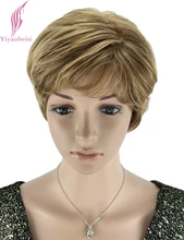 Yiyaobess 6inch Natural Highlights Short Blonde Wig Synthetic Afro Hair Straight Wigs For Black Women Free Shipping Yiyaobess 6inch Natural Highlights Short Blonde Wig Synthetic Afro Hair Straight Wigs For Black Women Free Shipping