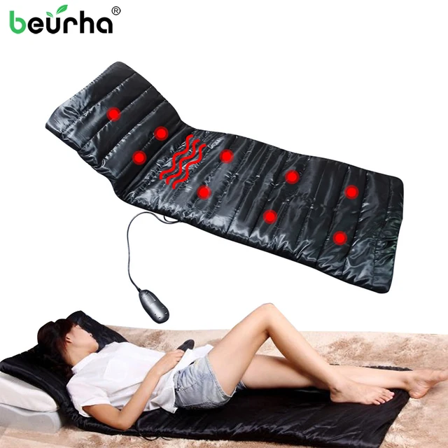 Electric Vibrator Heating Back Neck Massager Mattress Leg Waist Cushion