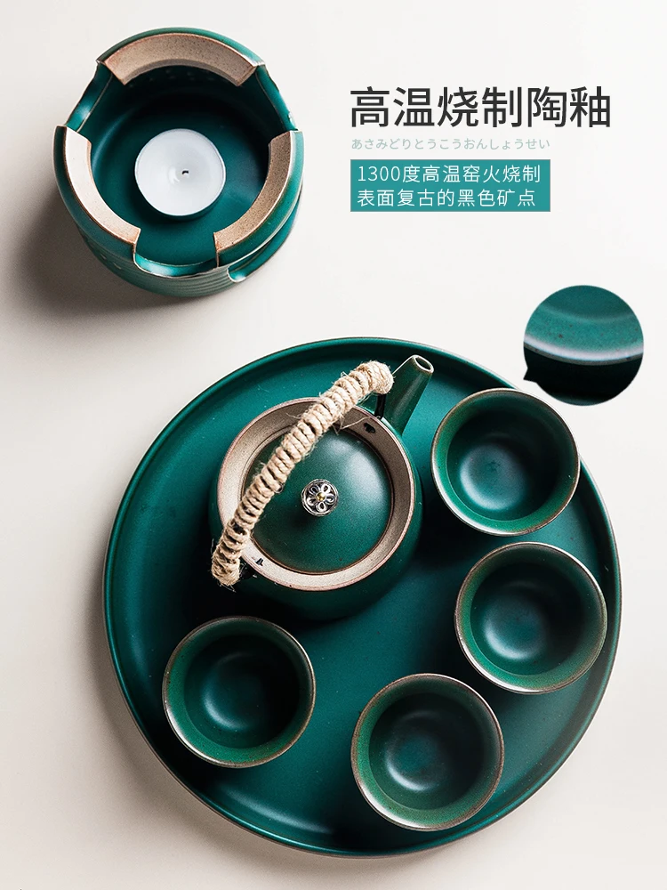  Retro Portable Teapot Set Stoneware Tea Set Chinese Tea Set Kung Fu Gifts Box