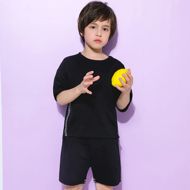 Pioneer Kids/спортивный костюм для мальчиков, модная футболка+ шорты, костюм с коротким рукавом пляжный короткие простой принт одежда Детские наборы BTZ910045