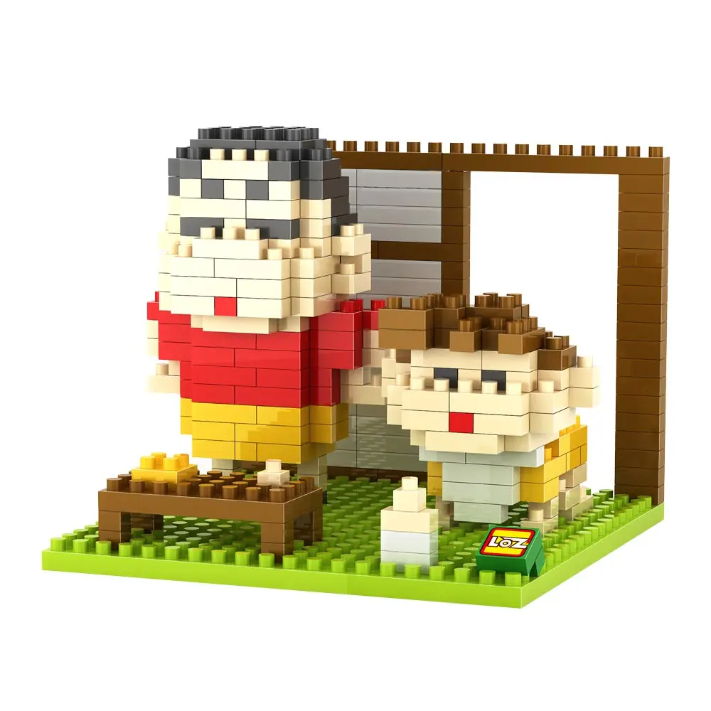 Kopen LOZ Crayon Shin chan Japanse Anime jongens plastic kubus bouwstenen cartoon Voor Leeftijden 14 +