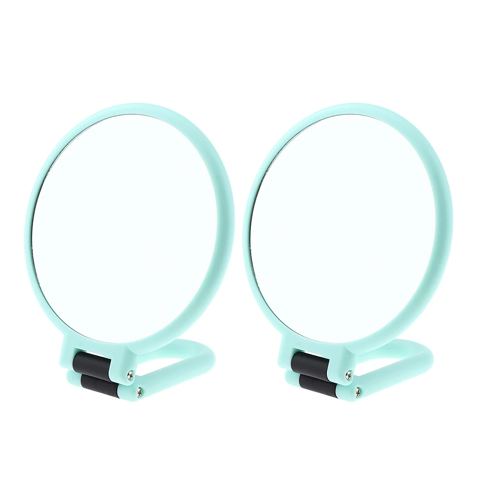 Foldable Handheld 2 Sided Makeup Mirror Normal / Magnifying Mirror Hang Shaving Mirror