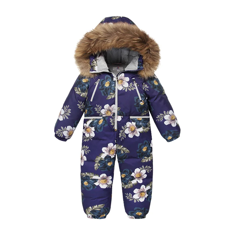 Children's Clothing Winter 90% Down Jacket for Girls Boys Snow Wear Skiing Baby Kids Lining Fleece Coats Jumpsuit - Цвет: Яркий