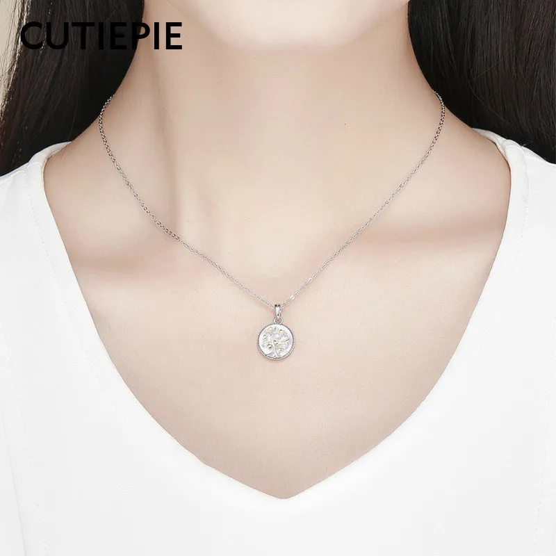 CUTIEPIE 100% Настоящее серебро 925 пробы жизнь надеюсь дерево кулон ожерелье s для