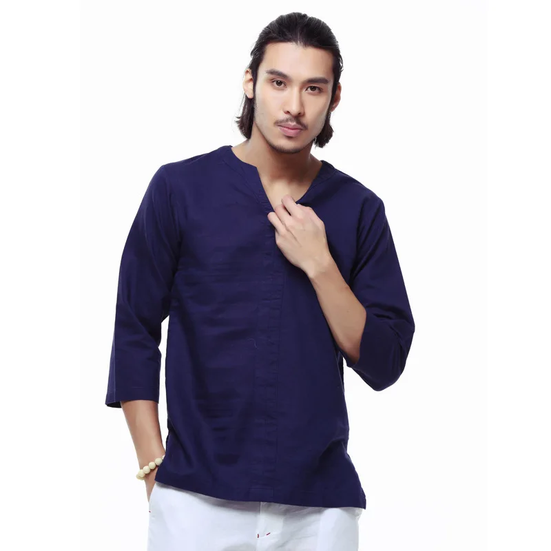 

2018 Brand Spring Linen shirt men Casual Breathable White Soft Shirt Men's camisa masculina Hot Deals chemise homme