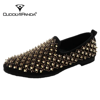 

CuddlyIIPanda 2020 Men New Fashion Punk Loafers Spring Summer Autumn Rivets Sneakers Male Casual Street Shoes Smoking Slippers
