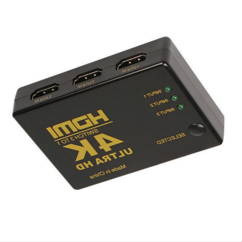 Мини HDMI усилитель переключатель 3 порта 4 к* 2 к коммутатор сплиттер коробка Ultra HD для DVD HDTV