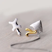 DIEERLAN дропшиппинг 925 пробы серебряные Асимметричные индивидуальные серьги "бумажный змей" для женщин Свадебные ювелирные изделия Pendientes Brincos