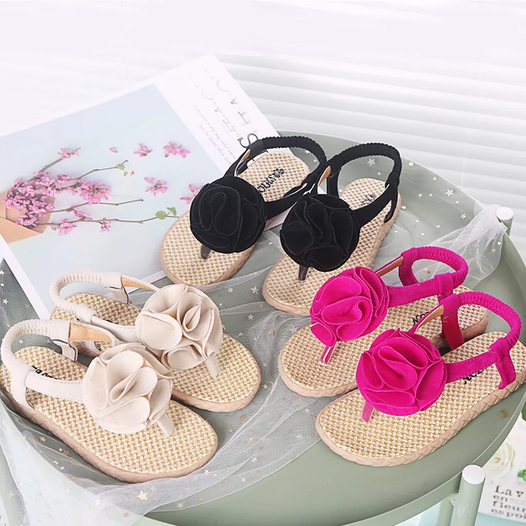 

Summer PU Leather Flower Children Sandals Children Infant Kids Baby Girls Flower Beach Priness Shoes Sandals #3