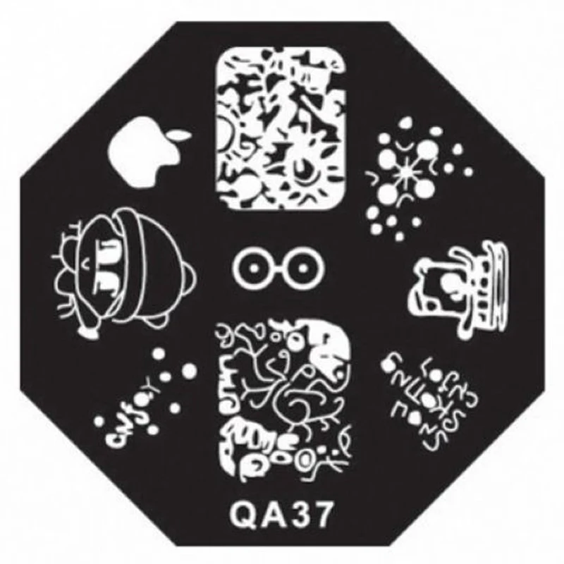 

QA series of new Octangle nail stamp image plate can be reused Nail template Apple Nofuji grass QA37