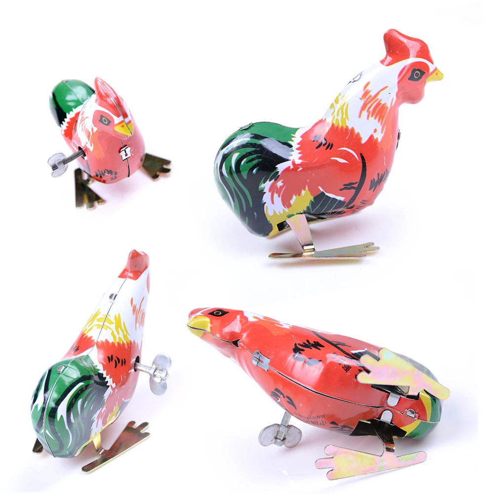 Vintage Retro Wind Up Pecking Chick Model Tin Toy Collectible Gift w/ Key New 