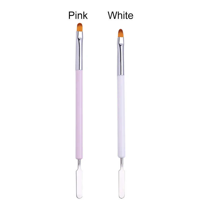 Кисти для ногтей с двойным концом кисть для рисования акриловая УФ-гелевая ручка Розовый Белый УФ-полиуф-гель для наращивания строительных кистей инструменты для дизайна ногтей