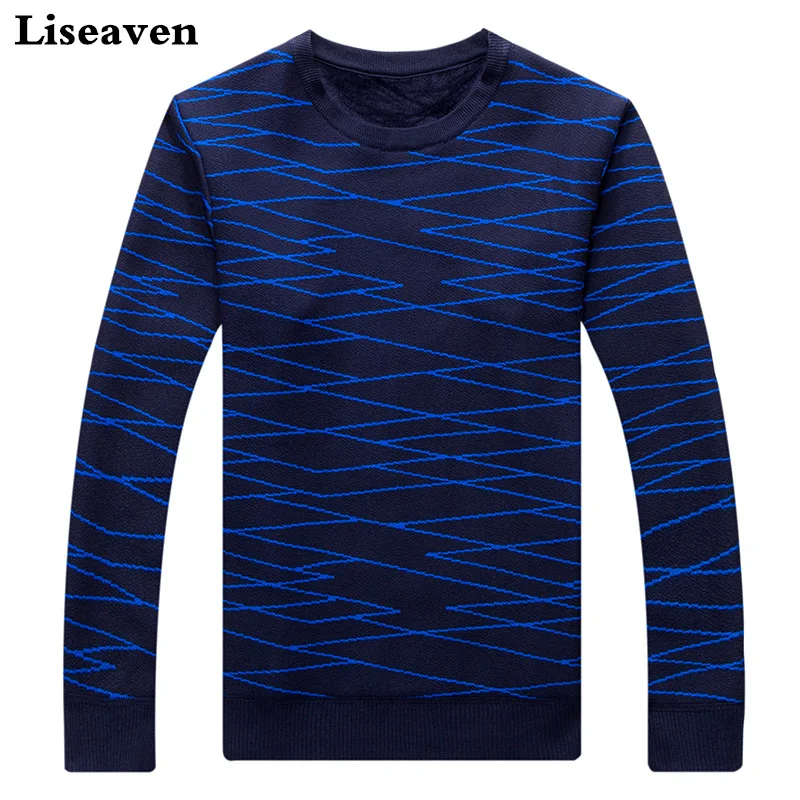 Liseaven Pullover Sweaters Casual Knitted Sweater Men Masculino Jersey Clothes Mens Long Sleeve Pullovers