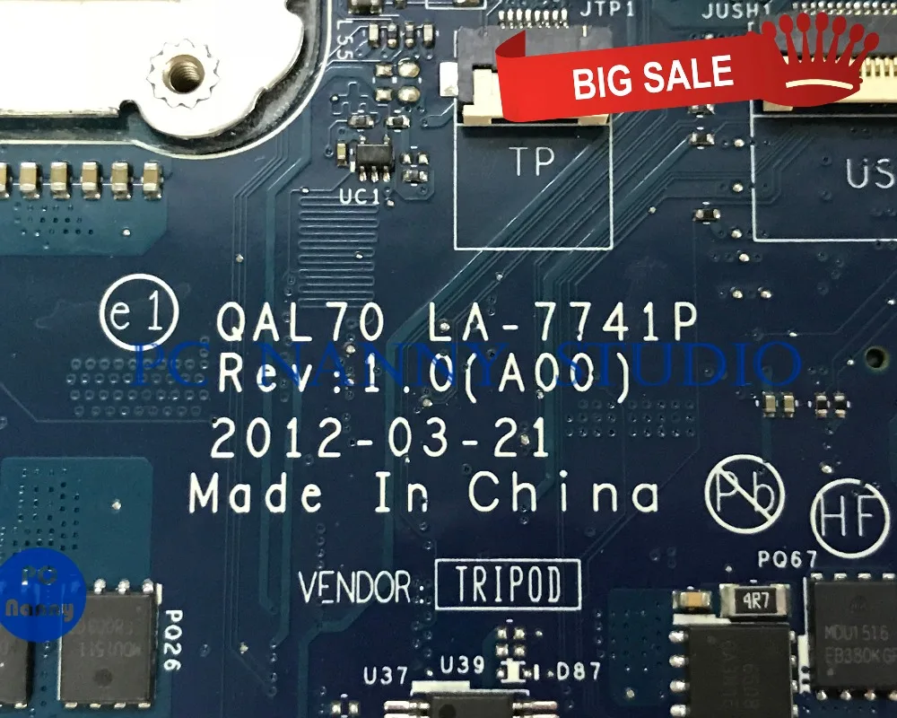 price cut  PCNANNY 07K64X 7K64X for Dell Latitude E6330 Laptop motherboard I7-3520M QAL70 LA-7741P tested