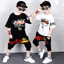 Спортивные костюмы, комплекты летней одежды для мальчиков-подростков, футболка с короткими рукавами+ штаны, повседневная одежда для мальчиков 3, 4, 5, 6, 7, 8 От 9 до 10 лет