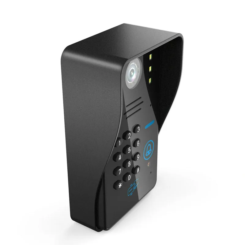 Проводная сенсорная кнопка 7 "видеодомофон домофон система RFID код на клавишной панели номер дверной Звонок камера 2 монитора 1000TVL
