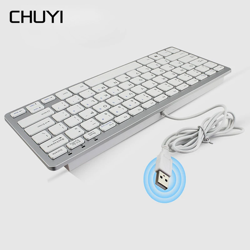 Ultra Thin 78 Key Wired Keyboard Mini USB Slim PC Keyboard Portable