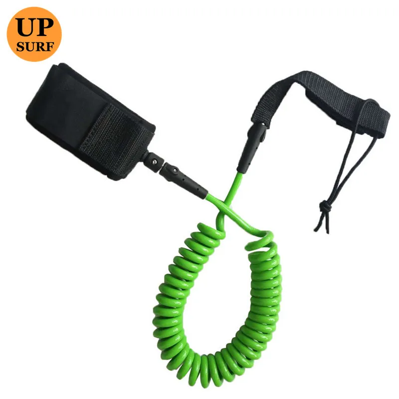 

Wake Board Coil Leash Surfboard green Leash 9ft 8mm Coil Leash Neoprene Strape Leash