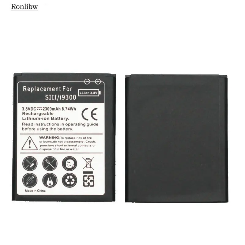 Сменный аккумулятор Ronlibw 2300 мАч черный для Samsung Galaxy S3 S 3 i9300 L710 i747 i535