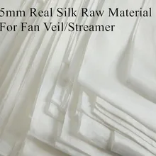 5 Mommes Habotai поклонение шелковое сырье танец живота веер вуали стример Ткань DIY материал чистый белый