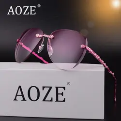 2018 AOZE модной ретро розовый кадр модные женские роскошные цветок резьба градиентные линзы солнцезащитные очки Gafas Очки аксессуары