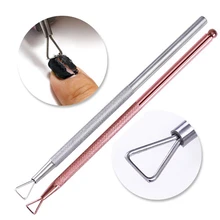 1 шт., розовое золото, стальная головка, средство для снятия УФ гель-лака, стержень из нержавеющей стали для ногтей, кутикулы, лак, толкатель, инструмент для очистки ногтей
