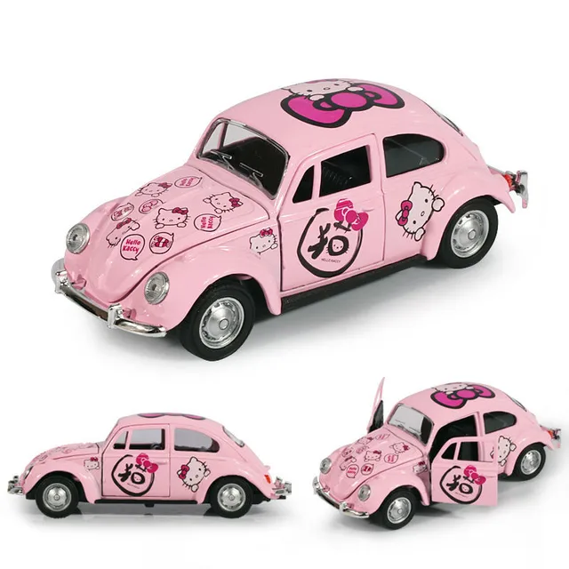 childrens toy car hello kitty alloy pull back cars cute beetle toy hello kitty kid car