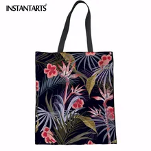 INSTANTARTS тропический лес узор белье сумка для девочек Повседневное Для женщин большой холщовой сумка Женская дорожная Сумки
