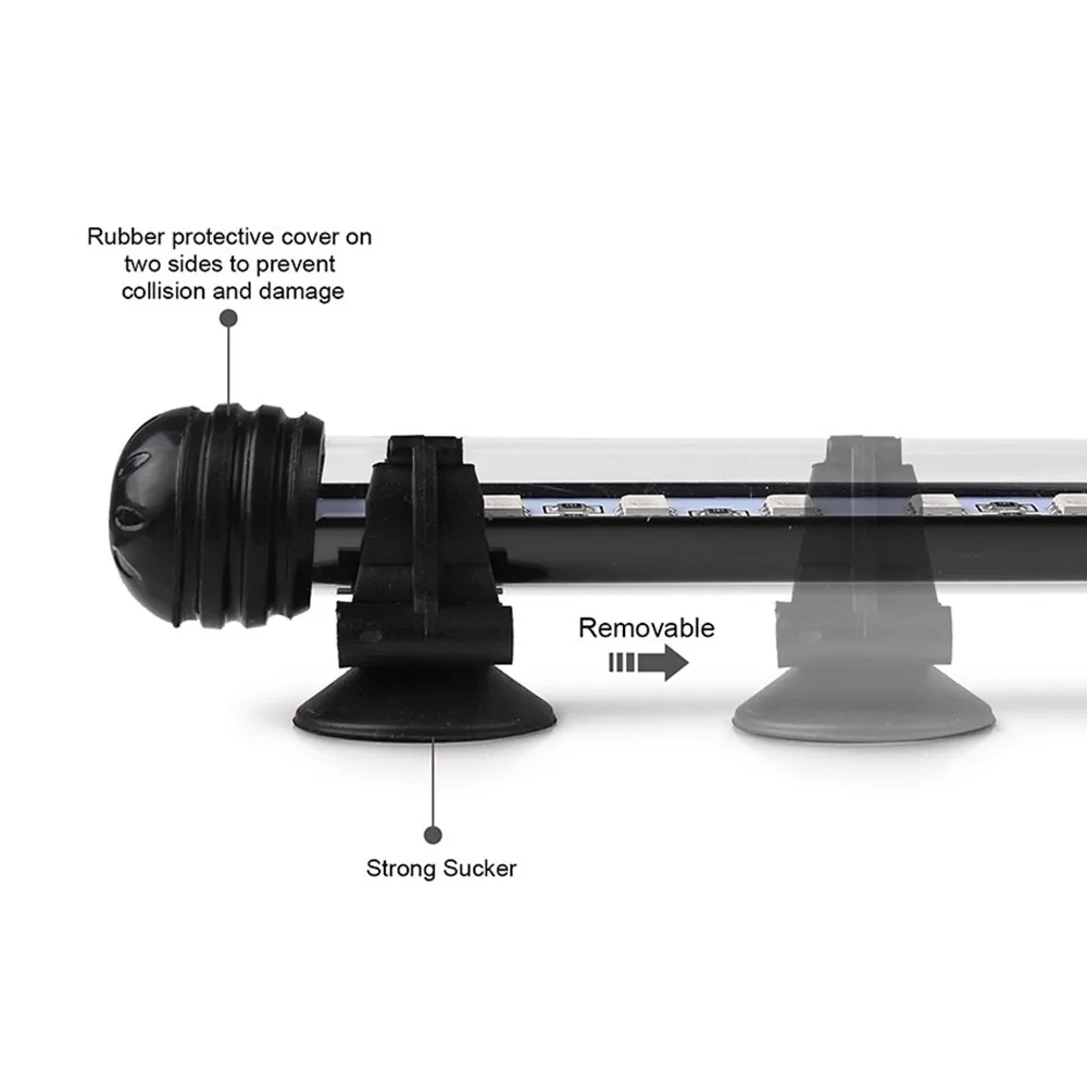 IP68 RGB аквариум светодиодный светильник садок для рыбы 5050 SMD светодиодный бар светильник Водонепроницаемый погружной пульт дистанционного ЕС штепсельная вилка американского стандарта(18 см) 28 см 38 см 48 см