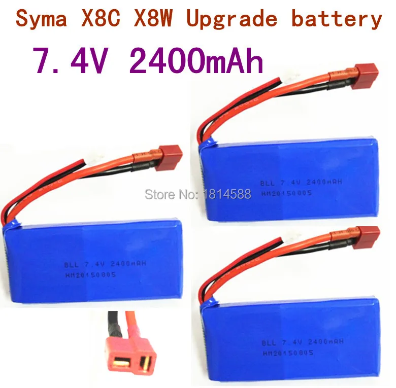 3 pcs SYMA X8 X8A X8C X8C 1 X8W X8G 7 4V 2400 mAh Li po