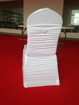 

100 PCS Ruffle Pleated Spandex Stretch Extend Chair Cover Chair Cover with Band at Back