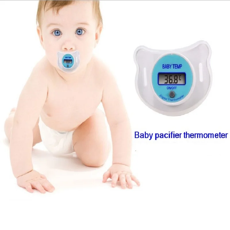 

1pcs Great Portable Mouth Nipple digital Thermometer LCD Infant Baby Pacifier Temperature diagnostic-tool soft safe wholesale T4