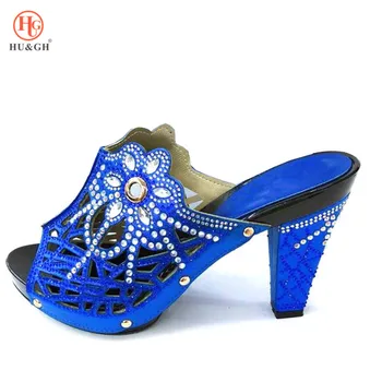 

Royal Blue Wedding African Shoes Set Novelty Italian Shoes Nigerian Shoes Possible With Evening Bag Good Quality Summer Sandals
