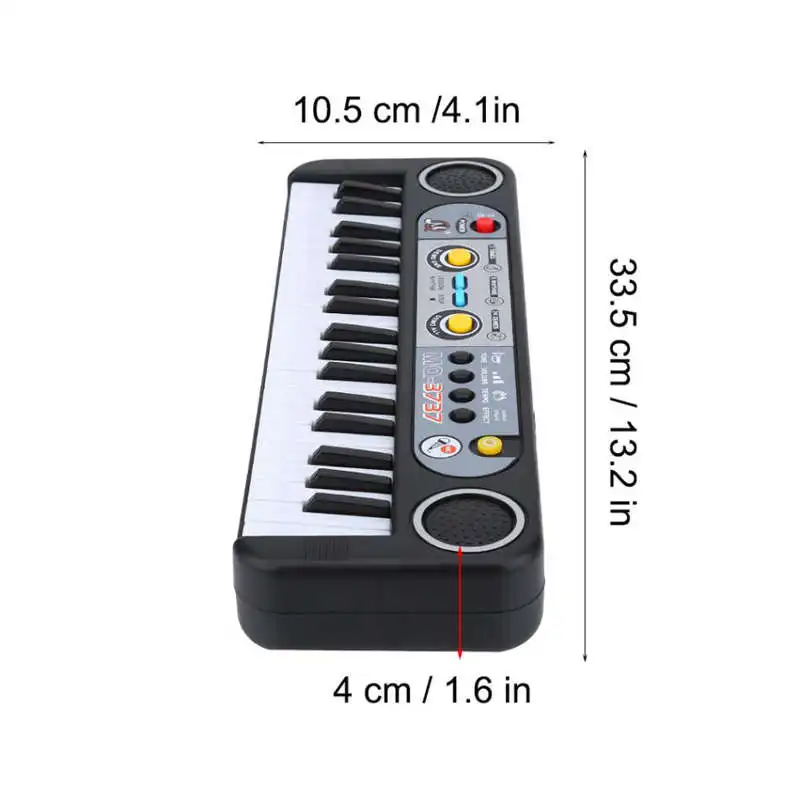 37-Key Electronic Organ Digital Key Board Piano Musical Instruments Kids Toy With Microphone